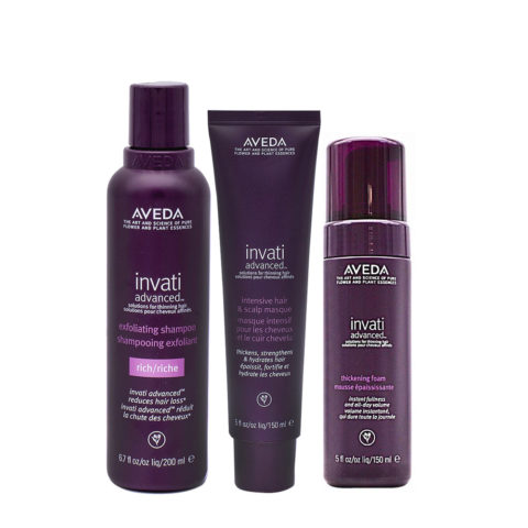 Aveda Invati Advanced Shampoo 200ml Mask 150ml Thickening Foam 150ml