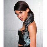 Hairdo Tail Color Splash Dark Chocolate / Blue 58cm - light blue tail on dark brown