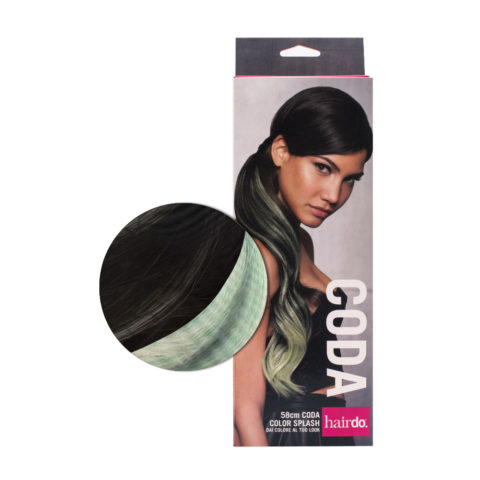 Hairdo Tail Color Splash Ebony / Light Green 58 cm - light green tail on black