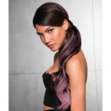 Hairdo Tail Color Splash Dark Chocolate / Lavander 58 cm  - lavander tail on medium brown