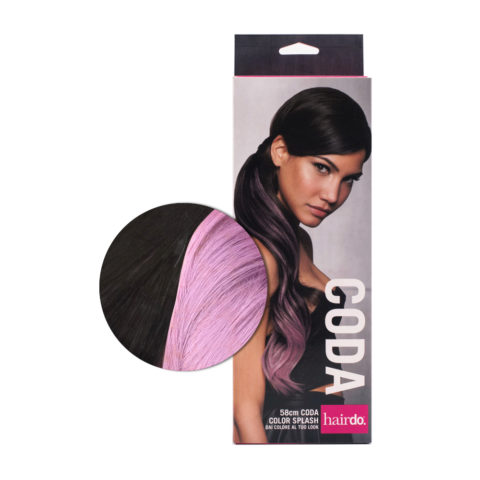 Hairdo Tail Color Splash Ebony /Lavander 58 cm - lavander tail on black