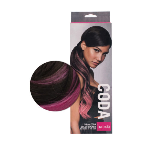 Hairdo Tail Color Splash Dark Chocolate /Pink 58 cm  -fuchsia tail on medium brown