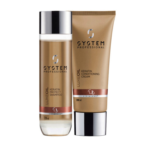 System Professional LuxeOil Keratin Protect Shampoo 250ml Cream 200ml