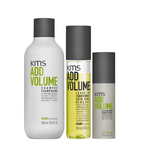 KMS Add Volume Shampoo 300ml Leave-in Conditioner 150ml Texture Creme 75ml