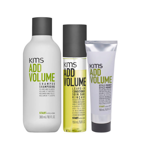 KMS Add Volume Shampoo 300ml Leave-In Conditioner Spray 150ml Style Primer 75ml