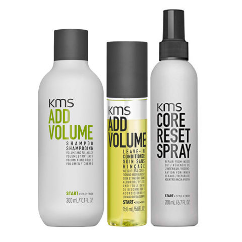 KMS Add Volume Shampoo 300ml Leave-in Conditioner 150ml Reset Spray 200ml