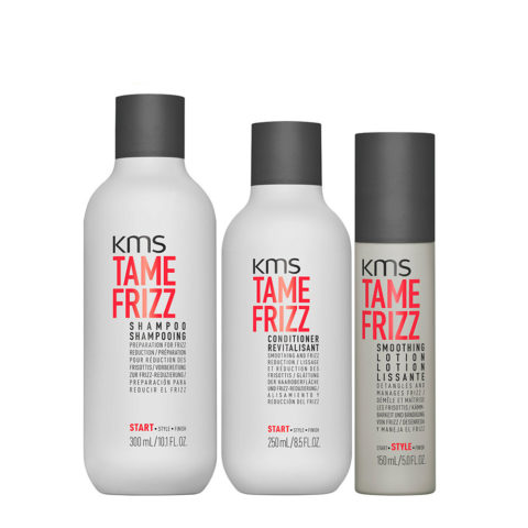 KMS Tame Frizz Shampoo300ml Conditioner250ml Smoothing Lotion150ml