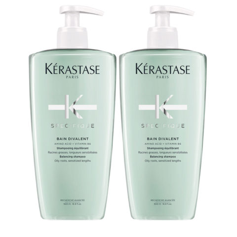 Kérastase Spécifique Bain Divalent Shampoo 500ml x 2 - balancing shampoo for oily scalp