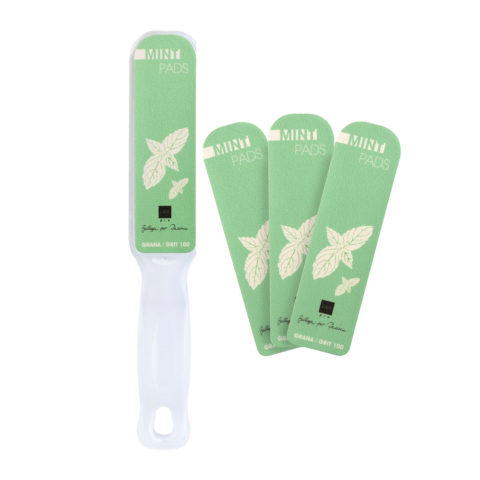 Labor rasp with removable pads, G. 100/180 + 10 pcs, mint scented.