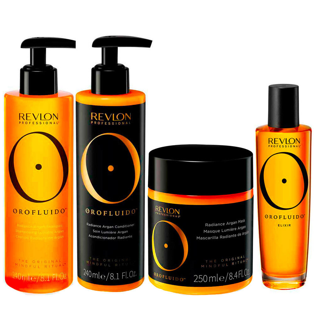 Revlon Orofluido Radiance Argan Shampoo 250ml Conditioner 240ml Mask 250ml Oil 100ml