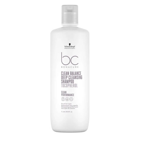 Schwarzkopf BC Bonacure Clean Balance Deep Cleansing Shampoo Tecopherol 1000ml - deep-cleansing shampoo