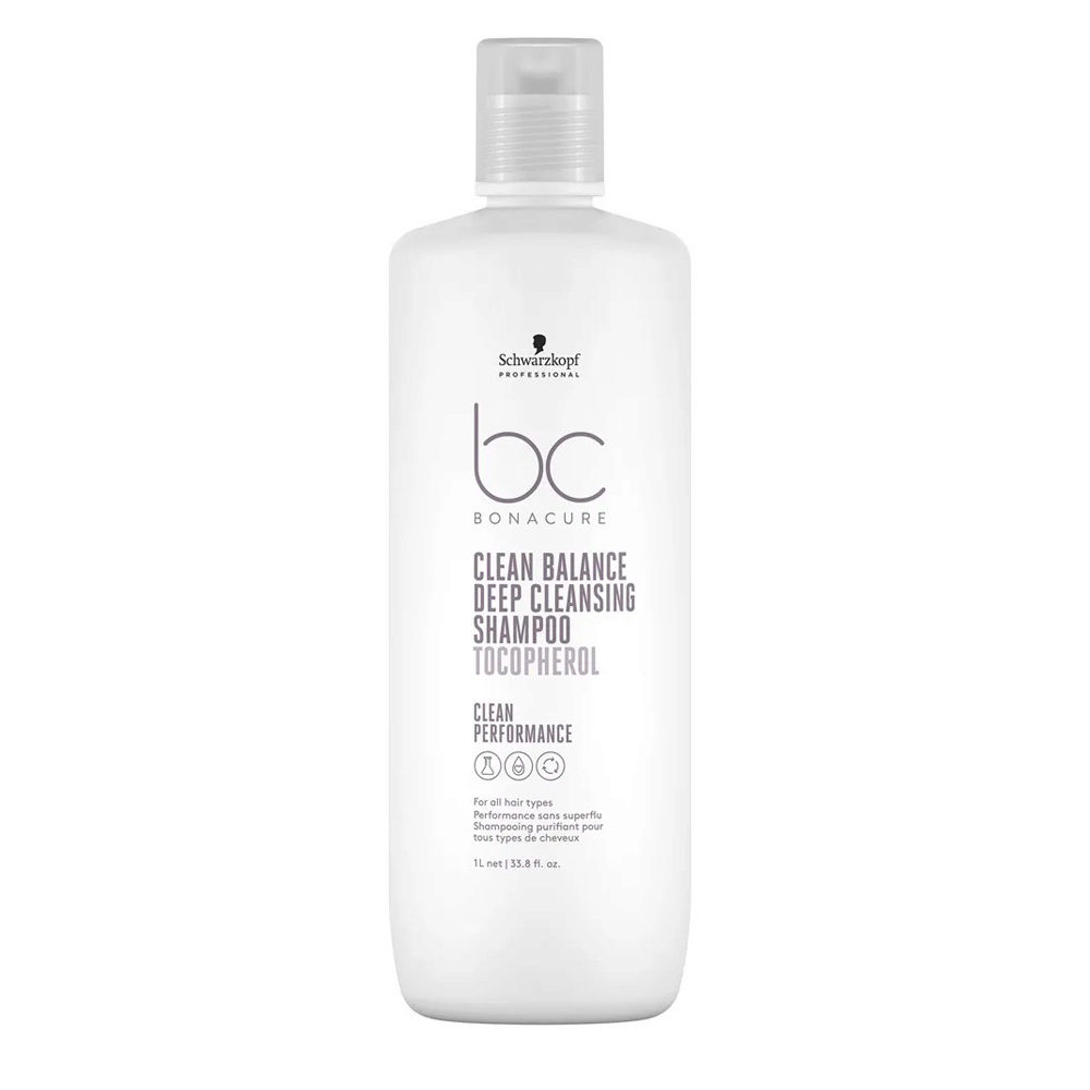 Schwarzkopf BC Bonacure Clean Balance Deep Cleansing Shampoo Tecopherol 1000ml - deep-cleansing shampoo