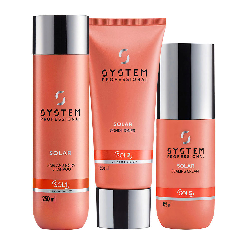 System Professional Solar Shampoo250ml Conditioner200ml Sealing Cream125ml