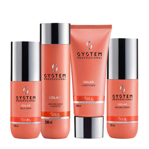 System Professional Solar Helio Spray125ml Shampoo250ml Conditioner200ml Sealing Cream125ml