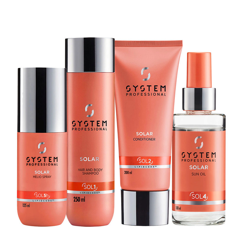 System Professional Solar Helio Spray125ml Shampoo250ml Conditioner200ml Oil100ml