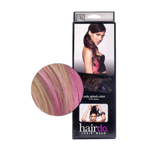 Hairdo Tail Color Splash Ginger Blonde / Pink Fuchsia 58 cm - fuchsia tail on medium golden blonde