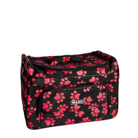 Wahl Pro Pet Paw Print Bag Black & Coral - black & coral clipper bag