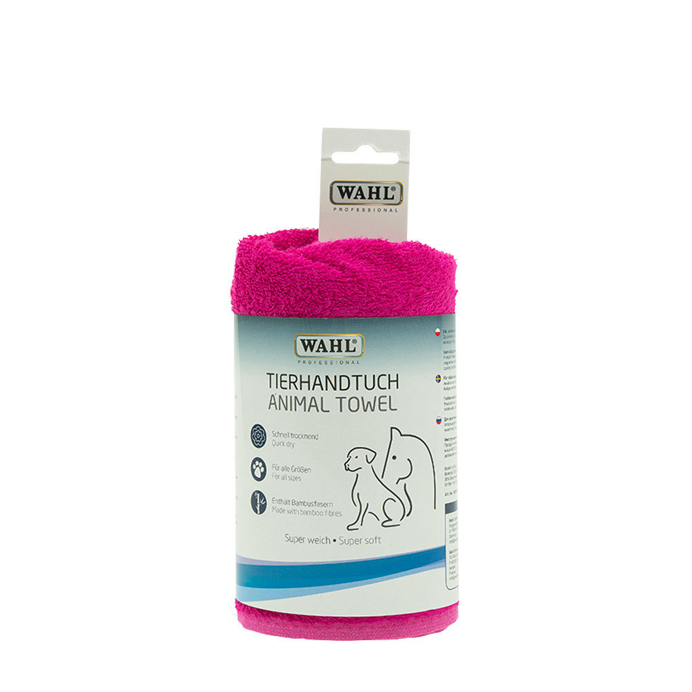 Wahl Pro Pet Towel Bamboo Pink - pink bamboo and cotton pet towel