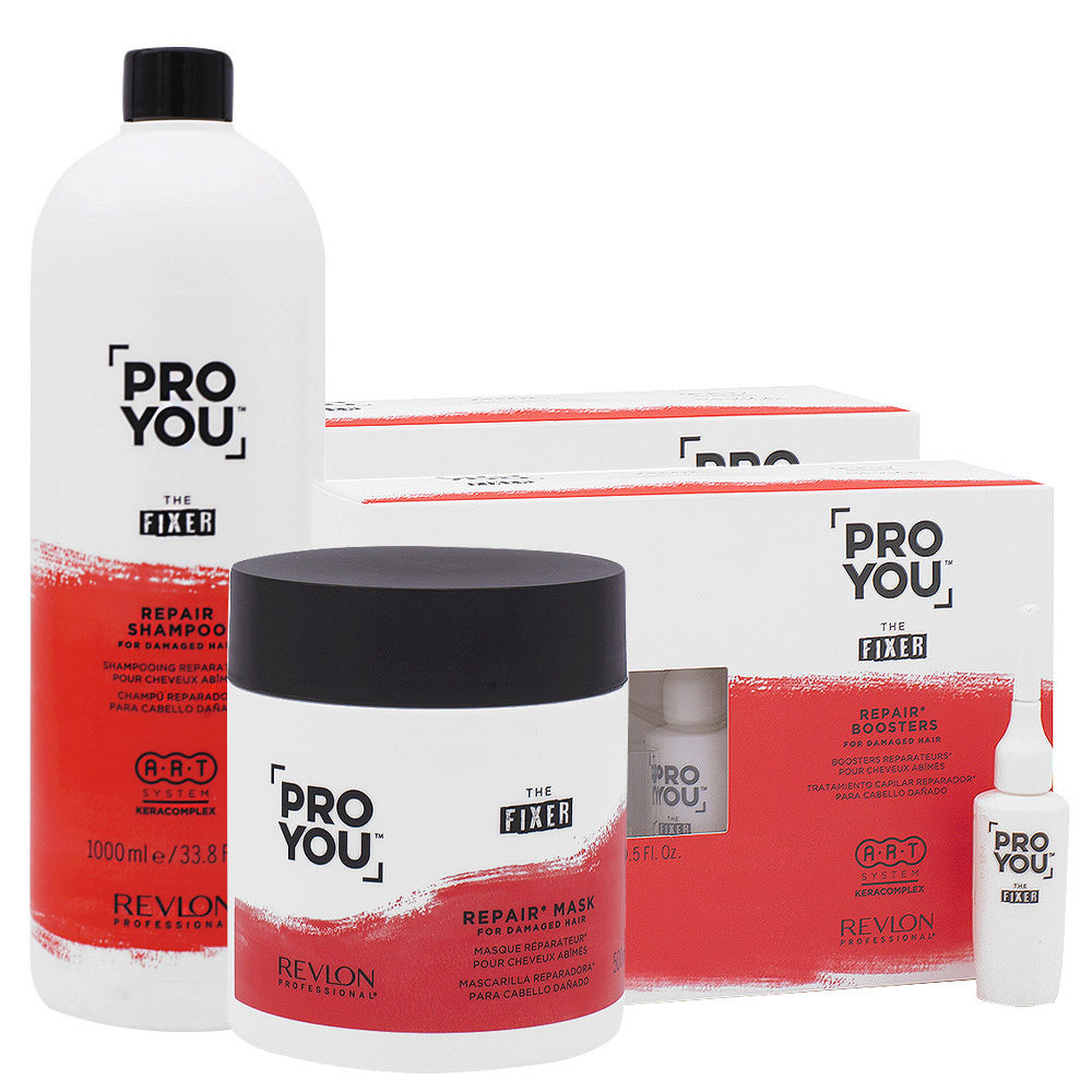 Revlon Pro You The Fixer Shampoo1000ml Mask500ml Booster10x15 2pack