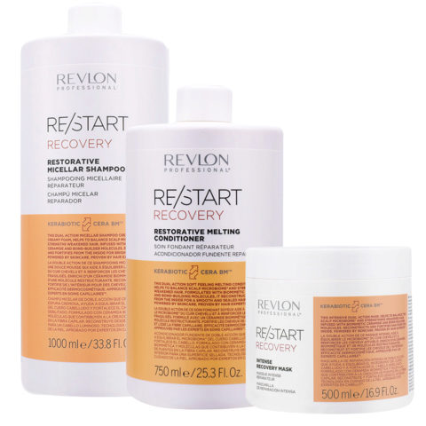Revlon Restart Recovery Shampoo1000ml Conditioner750ml Mask500ml