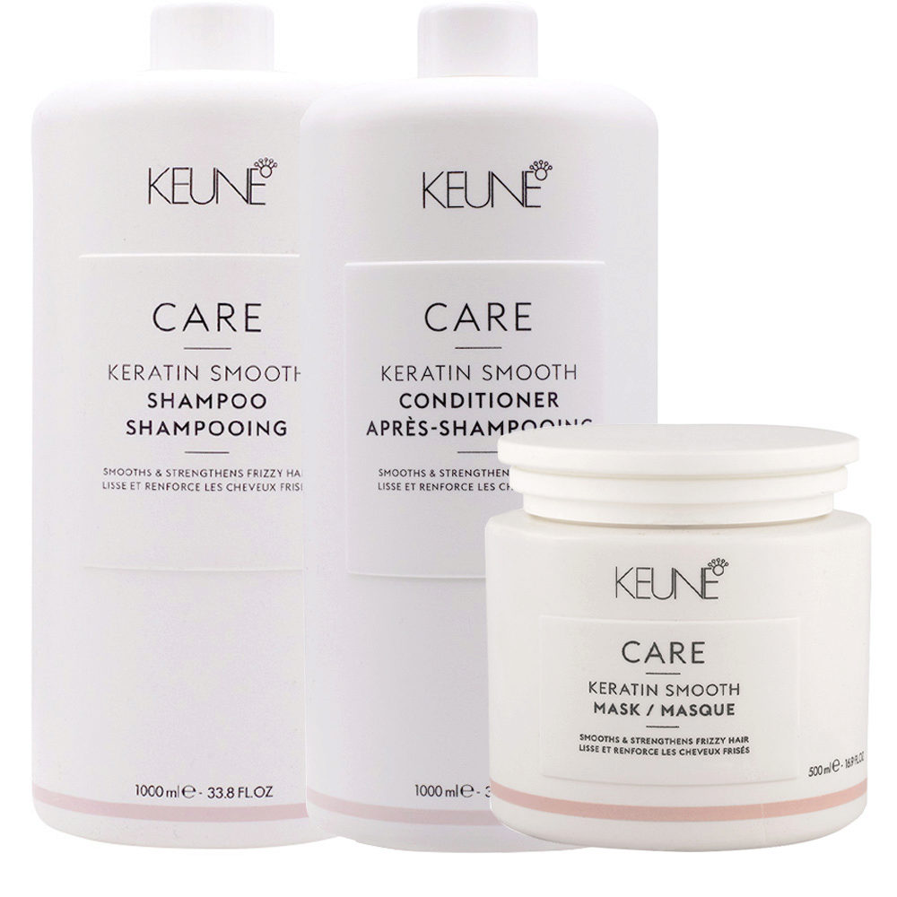Keune Care Line Keratin Smooth Shampoo 1000ml Conditioner1000ml Mask500ml