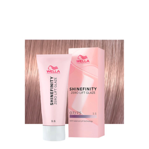 Wella Shinefinity Raspberry Milk 07/75 Medium Sand Mahogany Blonde 60ml  - demi-permanent color