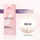 Wella Shinefinity Toffee Milk 09/13 Very Light Golden Ash Blonde 60ml - demi-permanent color
