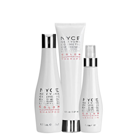 Nyce Luxury Care Color Illuminating Shampoo 250ml Therapy Mask 200ml Restoring Leave In 150ml