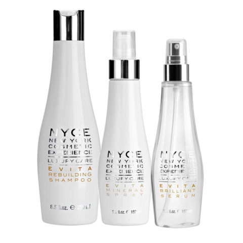 Nyce Luxury Care Evita Rebuilding Shampoo 250ml  Mineral Spray 150ml Brilliant Serum 150ml