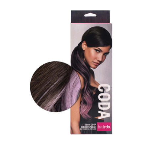 Hairdo Tail Color Splash Ebony / Lavander 58 cm - lavender tail on black |  Hair Gallery