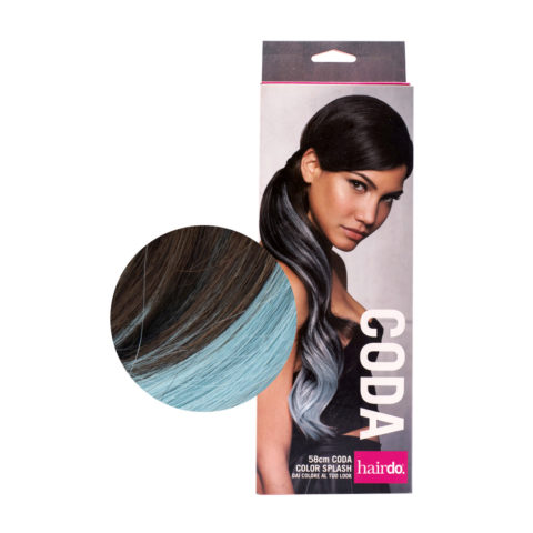 Hairdo Ponytail Color Splash Chestnut/ Blue 58cm -  blue ponytail on medium brown