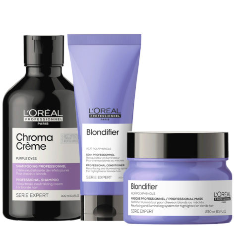 L'Oréal Professionnel Chroma Creme Purple Shampoo 300ml Blodifier Conditiotioner 200ml Mask 250ml