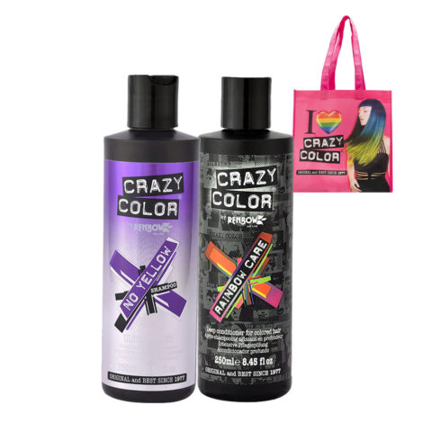 Crazy Color No Yellow Shampoo Ultraviolet 250ml Deep Conditioner for colored hair 250ml + free Shopper
