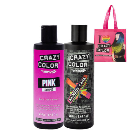 Crazy Color Shampoo Pink 250ml Deep Conditioner for colored hair 250ml + Free Shopper