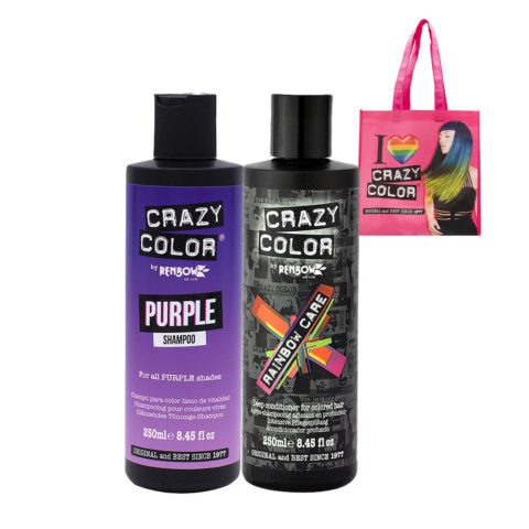 Crazy Color Shampoo Purple 250ml Deep Conditioner for colored hair 250ml + Free Shopper