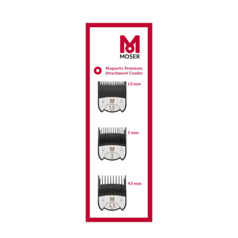 Moser Magnetic Premium - 3 magnetic attachment combs  1.5/3/4.5 mm