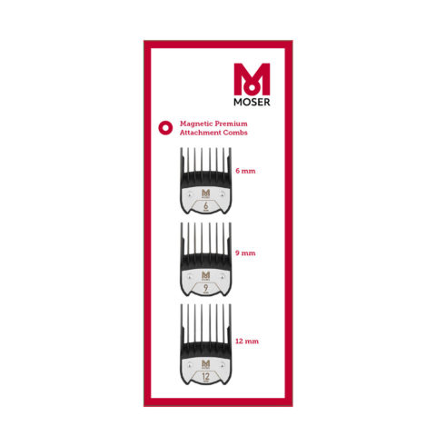 Moser Box Magnetic Premium - box with 3 magnetic attachment combs 6/9/12 mm