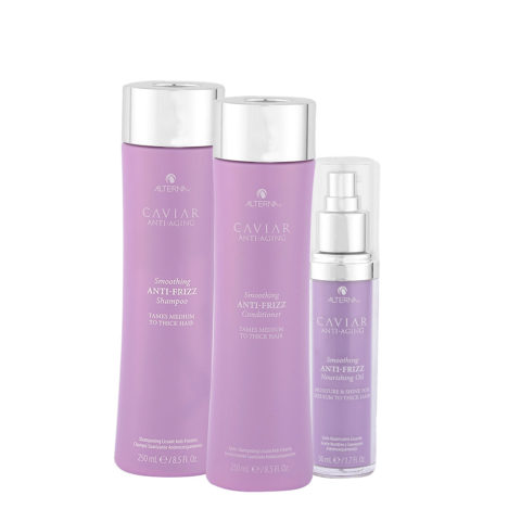 Alterna Caviar Smoothing Anti-Frizz Shampoo 250ml  Conditioner 250ml Nourishing Oil 50ml