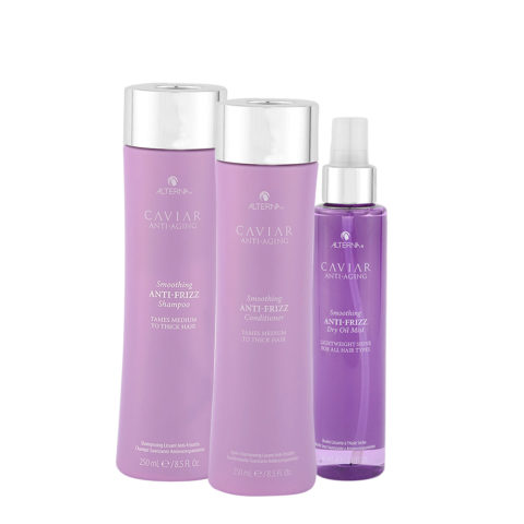 Alterna Caviar Smoothing Anti-Frizz Shampoo 250ml Conditioner 250ml Oil Mist 147ml