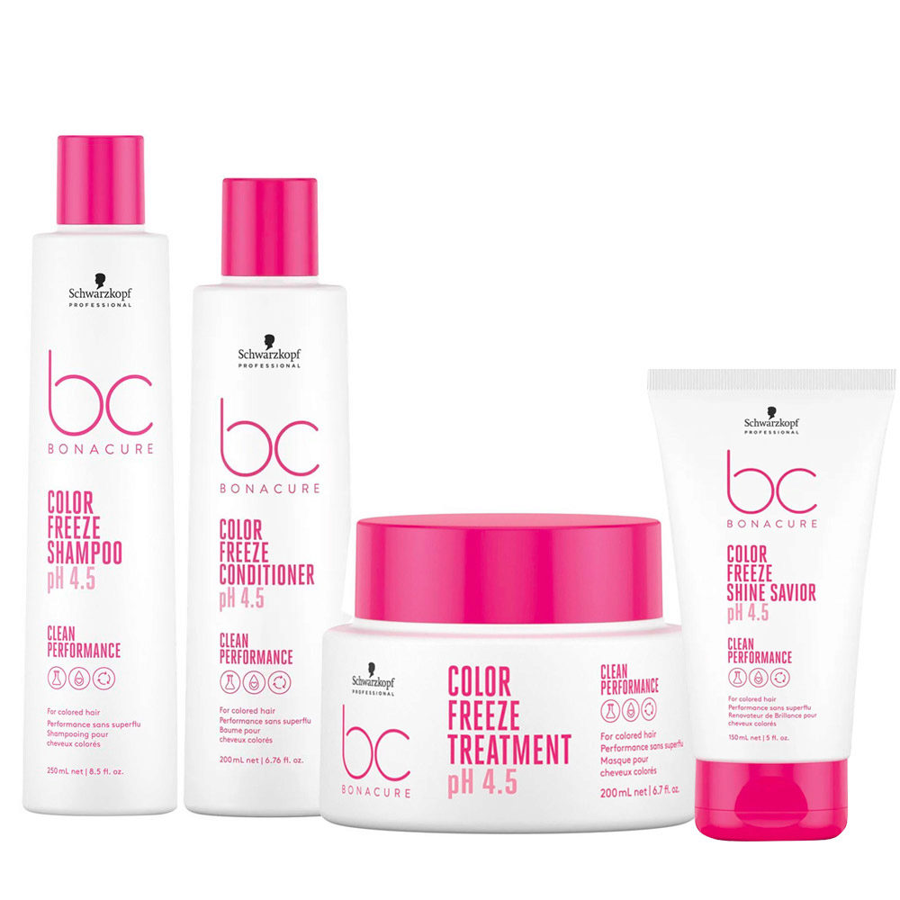 Schwarzkopf BC Bonacure Color Freeze Shampoo pH 4.5 250ml Conditioner 200ml Treatment 200ml Shine Savior 150ml