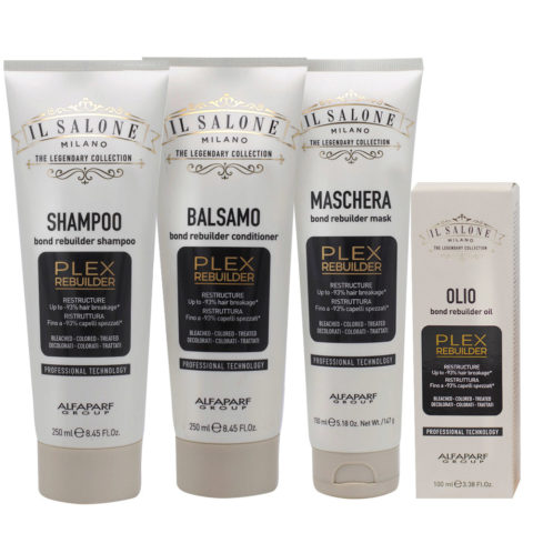 Alfaparf Il Salone Plex Rebuilder Shampoo 250ml Conditioner 250ml Mask 150ml Oil 100ml