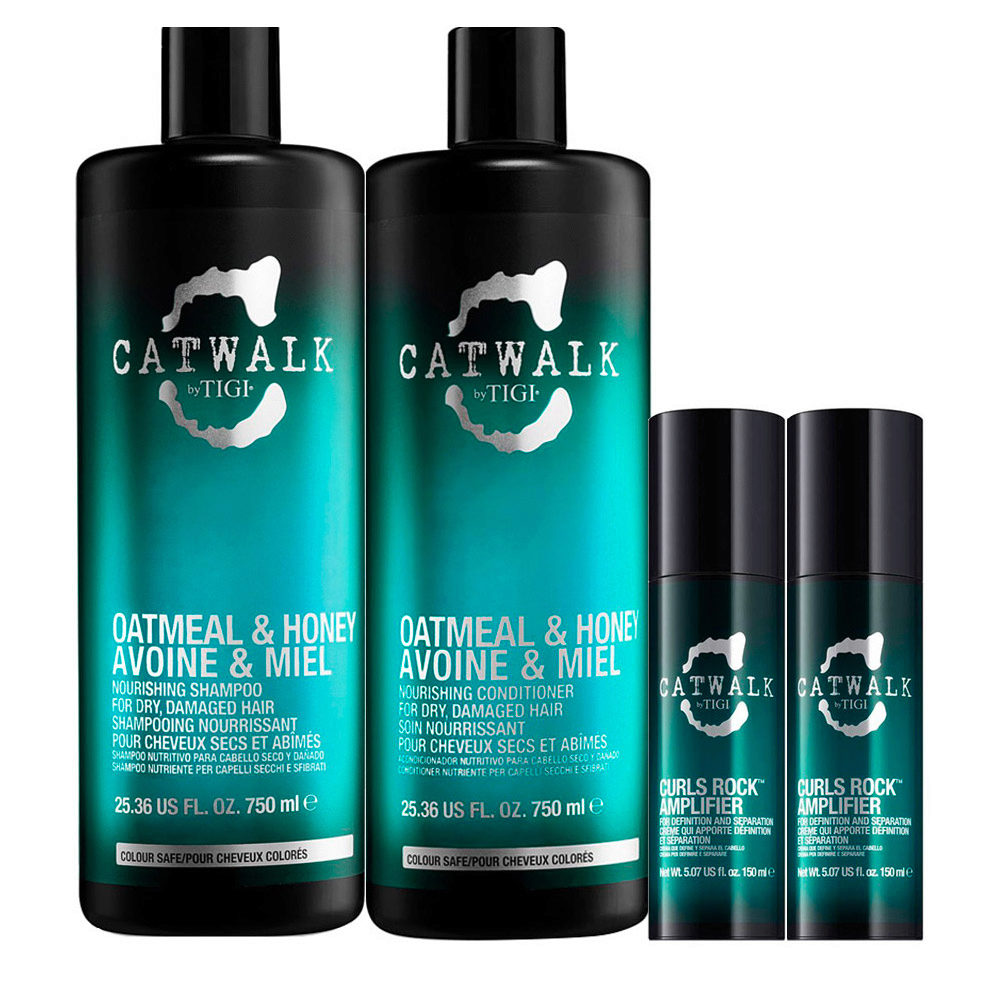 Tigi Catwalk Oatmeal & Honey 750ml Conditioner 750ml Curls Rock Amplifier 2x150ml | Hair Gallery
