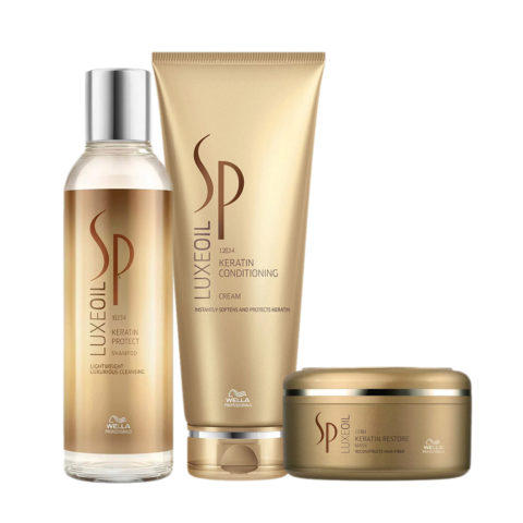 Wella SP Luxe Oil Keratine Protect Shampoo 200ml Conditioning Cream 200ml Restore Mask 150ml
