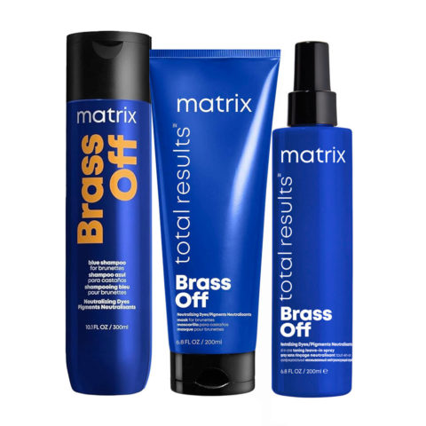Matrix Total Results Brass Off Shampoo 300ml Mask 200ml All In One Toning Spray 200ml
