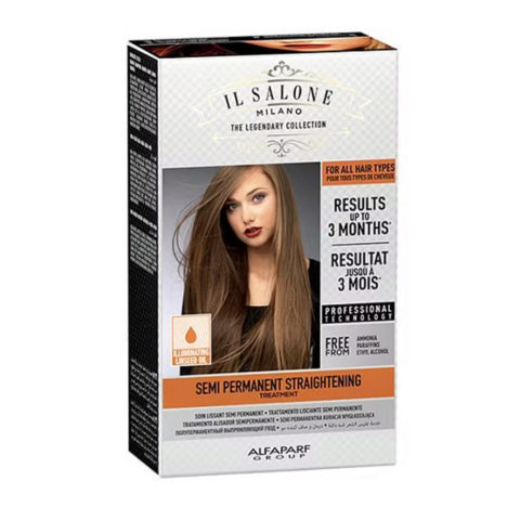 Alfaparf Milano Il Salone Straight Kit Linseed Oil - straightening treatment for all hair types