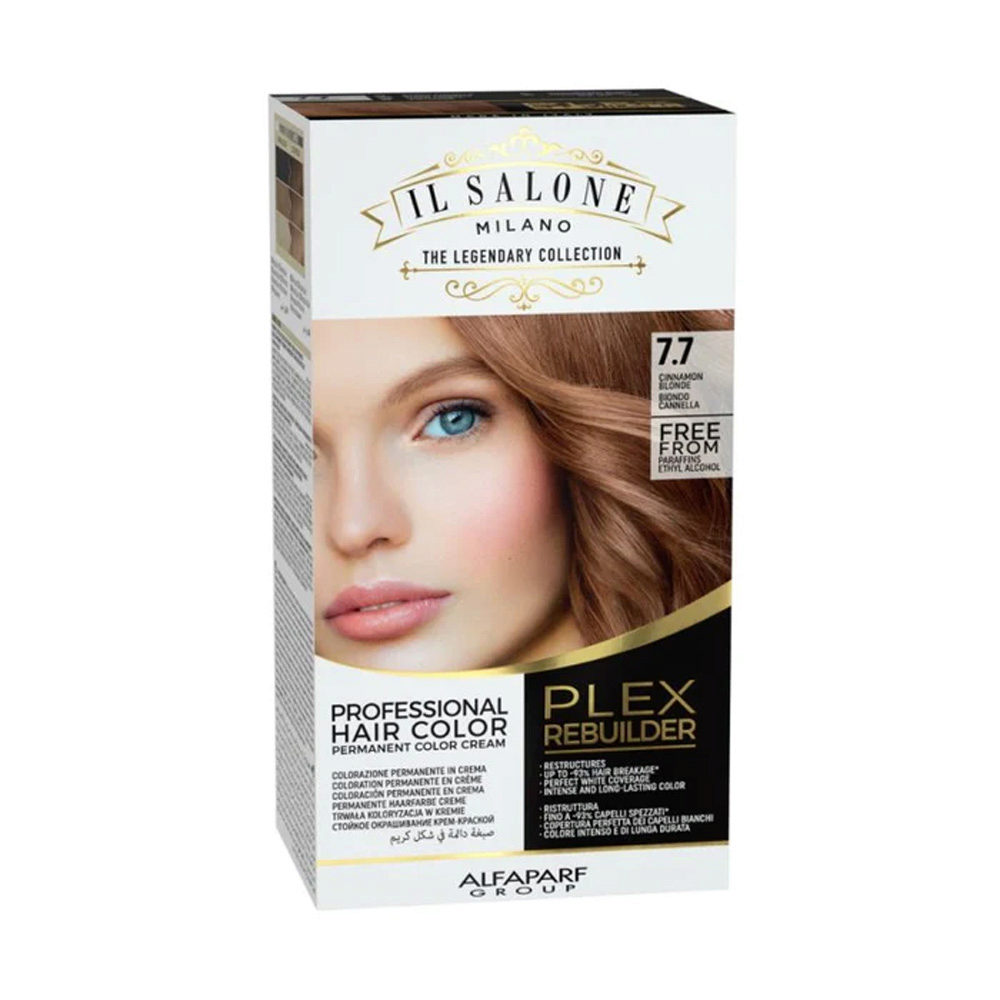 Alfaparf Milano Il Salone Plex Rebuilder Color Kit 7.7 Cinnamon Blonde - permanent colouring cream