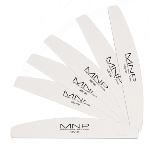 Mesauda MNP White Curved File 100/180 pack 6pcs