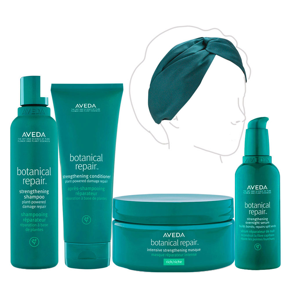 Aveda Botanical Repair Shampoo 200ml Conditioner 200ml Mask 200ml Overnight Serum 100ml + Complimentary Headband