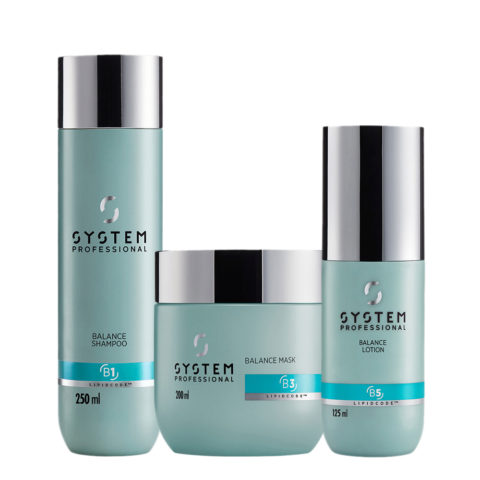 System Professional Balance Shampoo B1, 250ml Mask B3, 200ml Lotion B5, 125ml