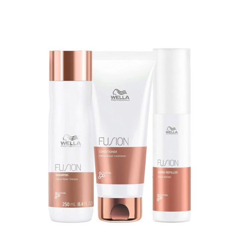Wella Fusion Shampoo 250ml Conditioner 200ml Amino Refiller 70ml